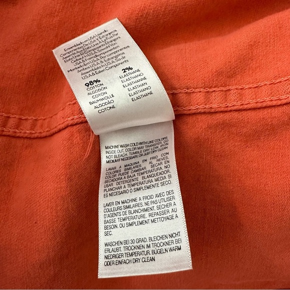 NWT MOTHER Puffy Bruiser Scooter Radioactive Paws Leopard Orange denim Jacket M - Picture 12 of 16